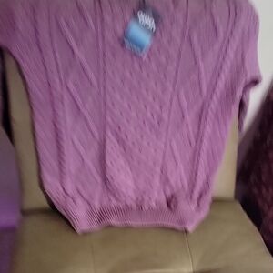 NWT Aran Women's Lavender Cable Knit Irish Sweater